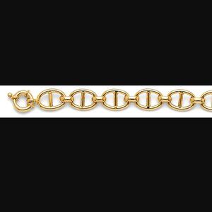 14KT Gold Hollow Fancy Mariner Bracelet